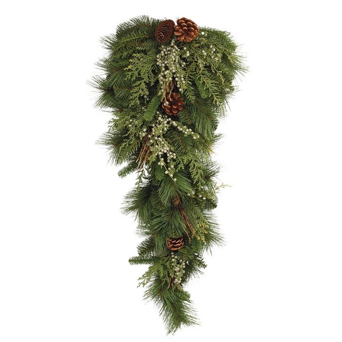 Mixed Pine Wall Swag 32”H PVC
