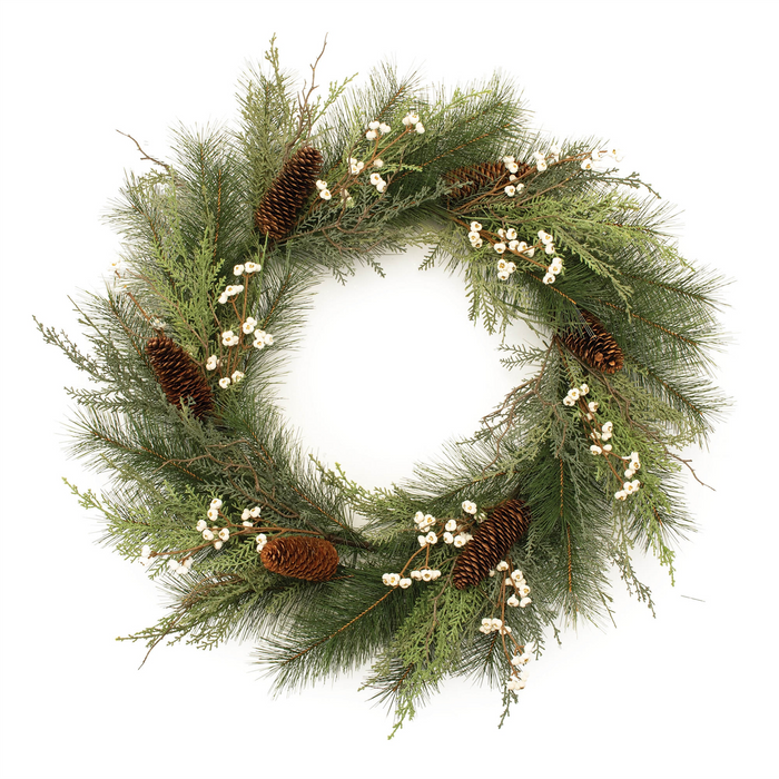 Mixed Pine and Tallow Berry Wreath 28"D