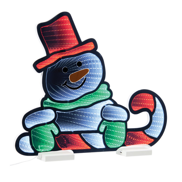 Snowman Candy Cane Ekkolight 21.5"L