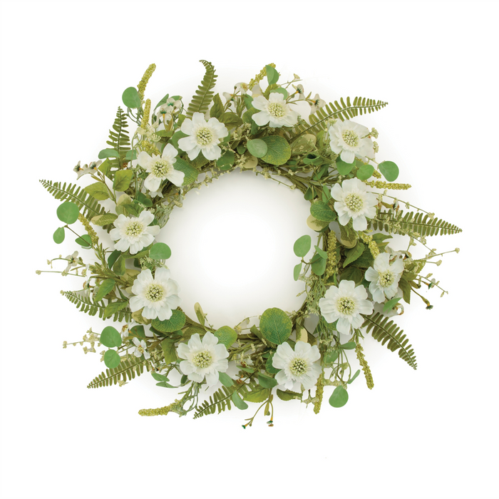 Scabiosa Wreath 22”D Polyester