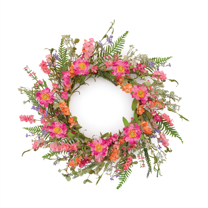 Mixed Floral Wreath 20”D Polyester