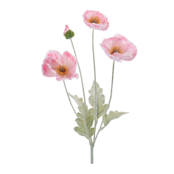 Poppy Spray (Set of 6) 25”H Fabric