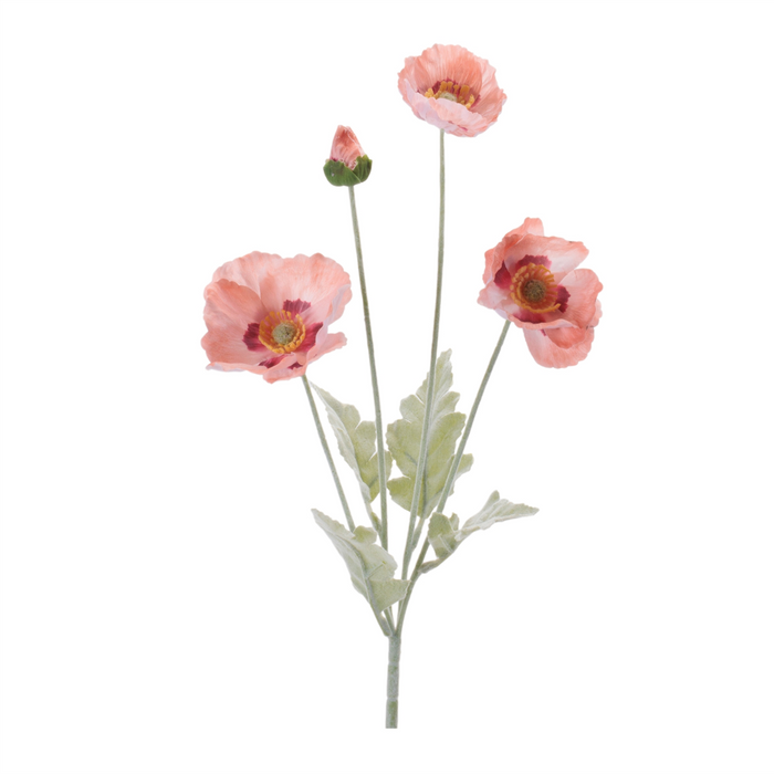 Poppy Spray (Set of 6) 25”H Fabric