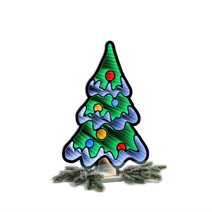 Christmas Tree w/Snow Ekkolight 23.5”H Acrylic UL Plug