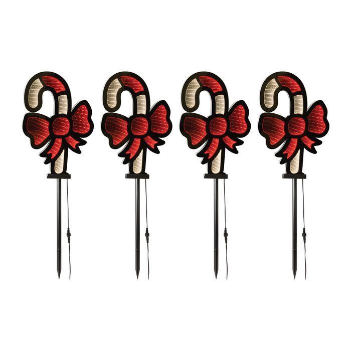 Candy Cane Stake x4 Ekkolight 12”H x 16'L Acrylic UL Plug