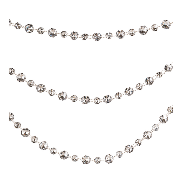 Triple Bead Garland Ornament (Set of 2) 20”L Plastic/Wire