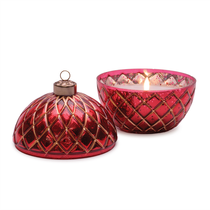 LED Candle Ornament 5.75"D x 6.5"H Glass 6 Hr Timer 3 AA Batteries Not Included