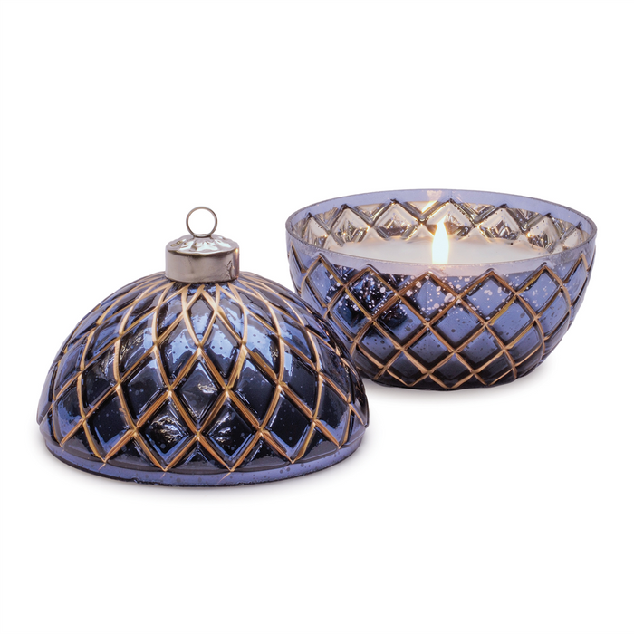 LED Candle Ornament 5.75"D x 6.5"H Glass 6 Hr Timer 3 AA Batteries Not Included