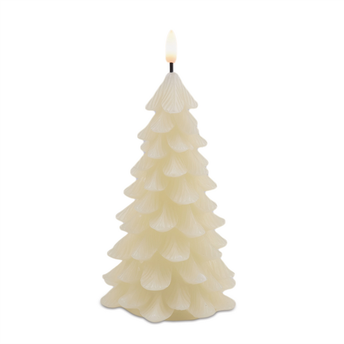 LED Tree Candle (Set of 2) 8"H, 9"H Wax/Plastic 2 AA Batteries Not Included