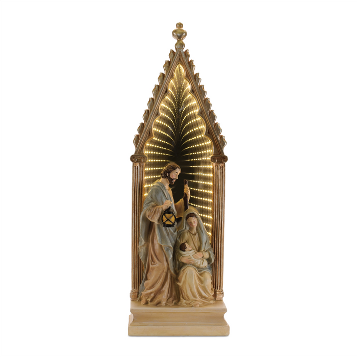 Holy Family w/Ekkolight 23”H Resin/Acrylic