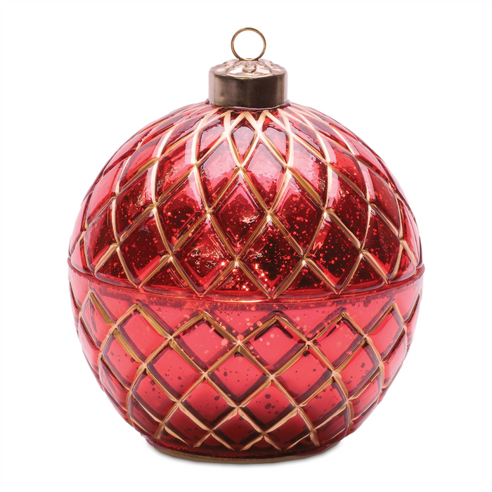 LED Candle Ornament 5.75"D x 6.5"H Glass 6 Hr Timer 3 AA Batteries Not Included