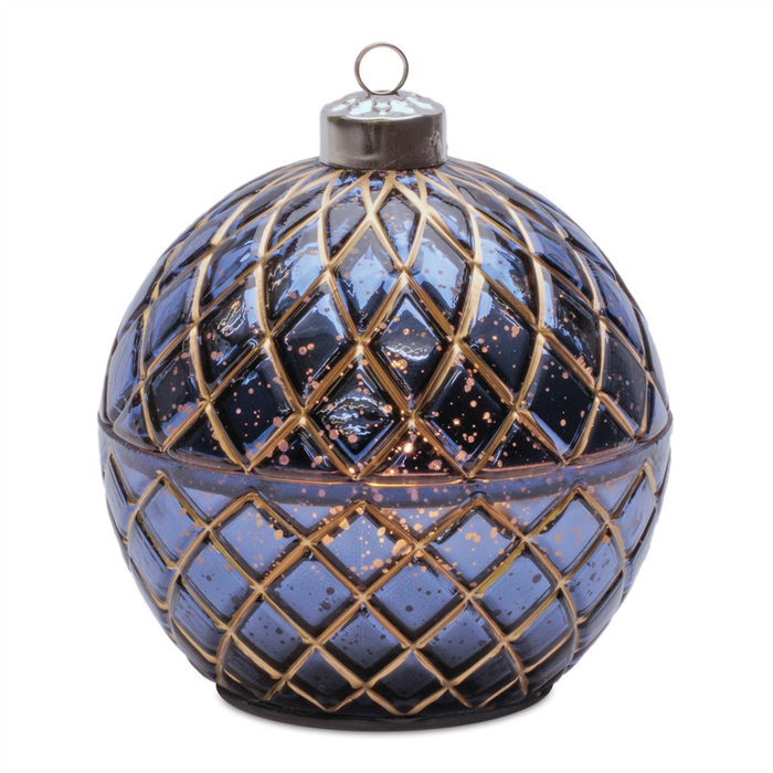 LED Candle Ornament 5.75"D x 6.5"H Glass 6 Hr Timer 3 AA Batteries Not Included