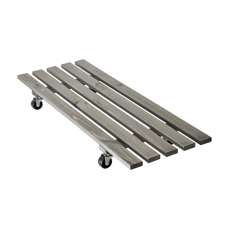 11.5" x 31" Gray Rectangle Wooden Plant Caddy