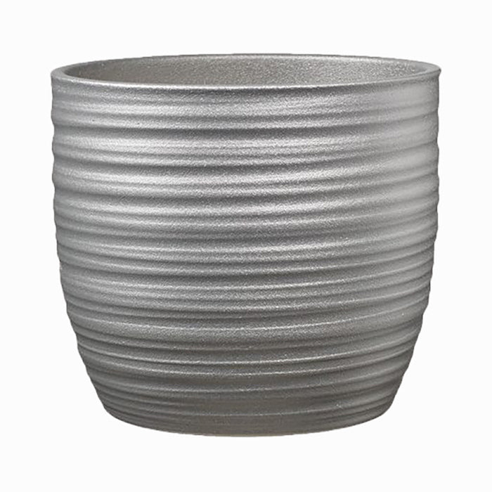 5.1" Silver Ceramic Bergamo Glamour Pot