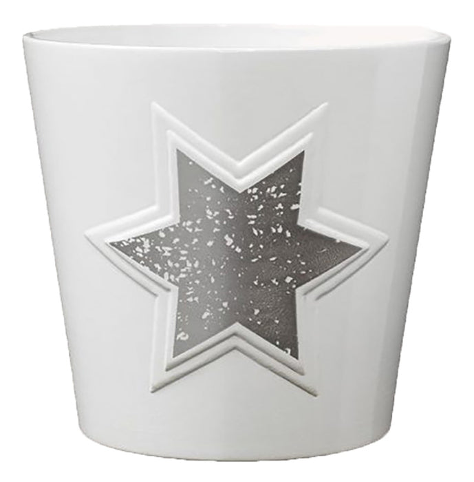 5.5" Silver Ceramic Magic Stars Pot