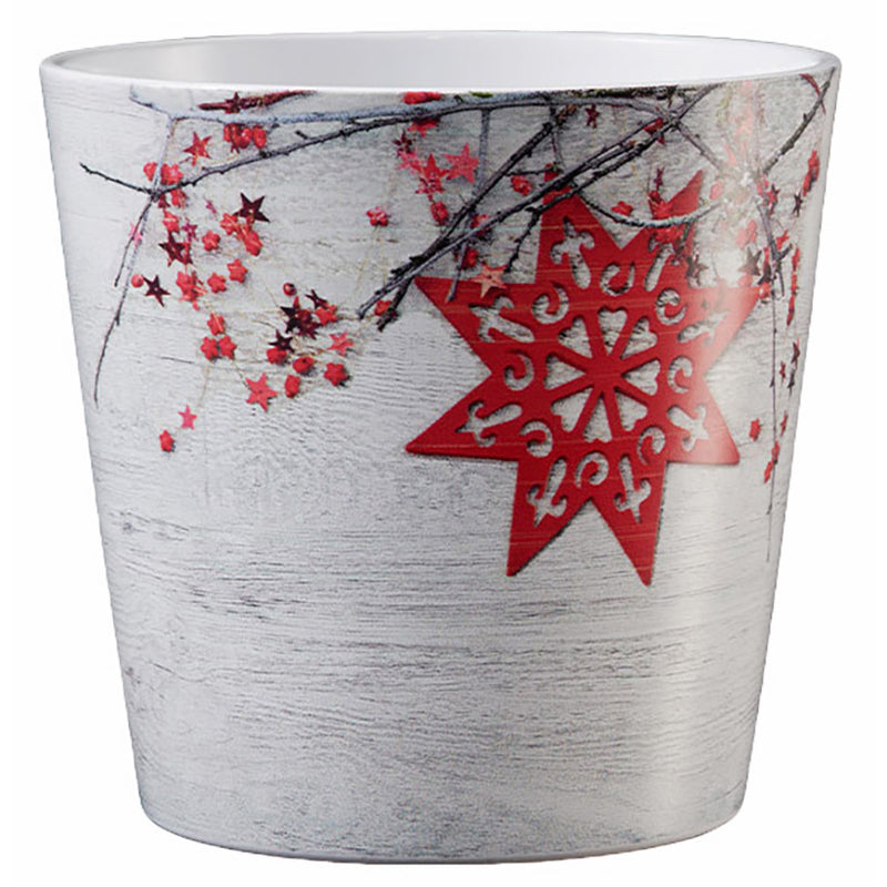 5.1" Red Star Ceramic Dallas Christmas Pot
