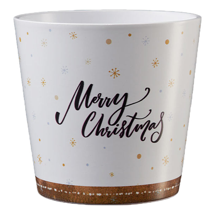 5.1" Merry Christmas Ceramic Dallas Christmas Pot