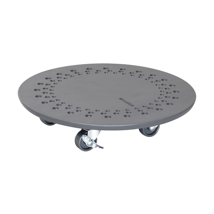 13.4" Charcoal Round Stone Plant Caddy