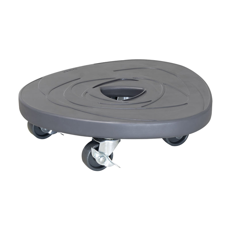 11" Charcoal Round Swirl Stone Plant Caddy