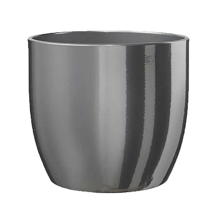 5.1" Silver Ceramic Basel Glamour Pot