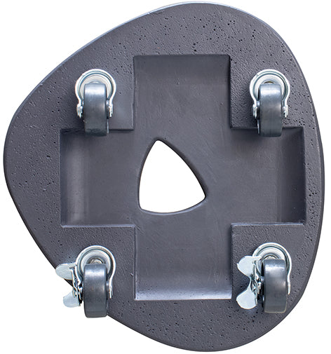 11" Charcoal Round Swirl Stone Plant Caddy