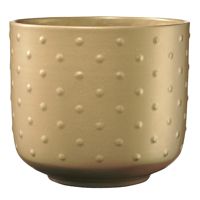 5.1" Pearl Gold Ceramic Baku Glamour Pot