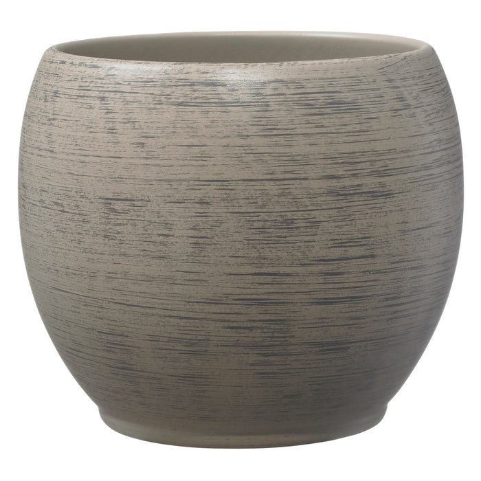 5.9" Wood Optics Brown Ceramic Alberta Fashion Pot