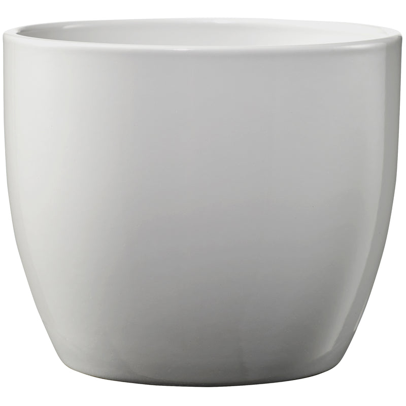 6.3" Shiny Light Gray Ceramic Basel Elegance Pot