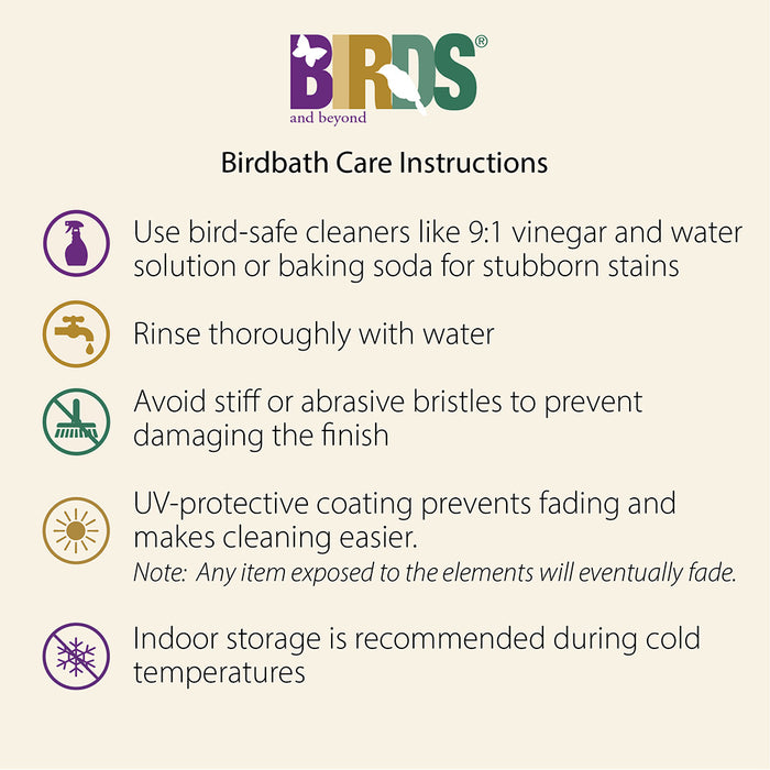 7.5" Hunter Green Fiber Clay Birdbath