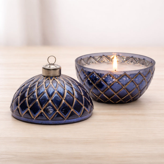 LED Candle Ornament 5.75"D x 6.5"H Glass 6 Hr Timer 3 AA Batteries Not Included
