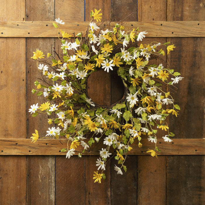 Daisy Wreath 24"D Polyester