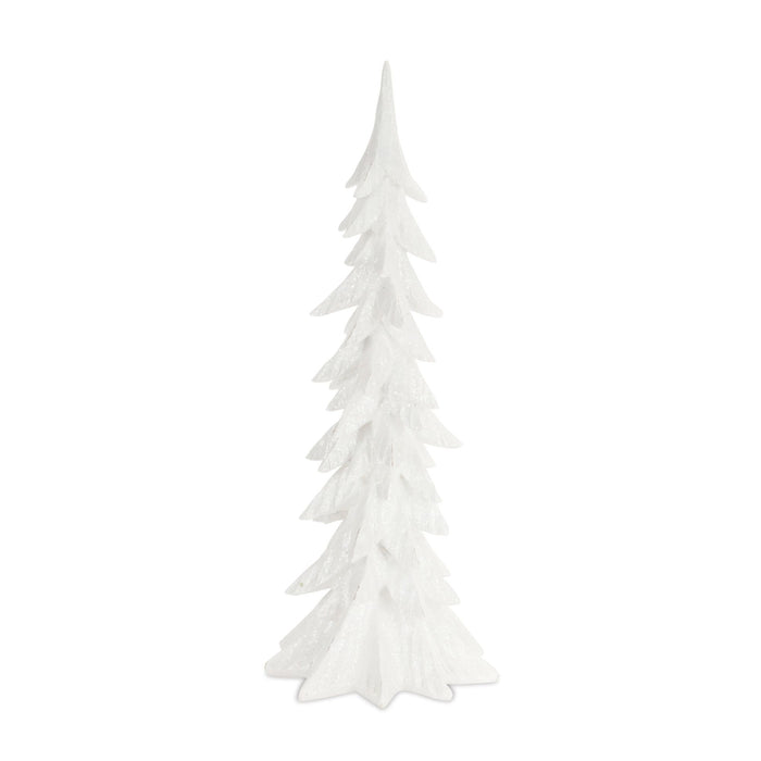 White Shimmer Tabletop Holiday Tree (Set of 3)
