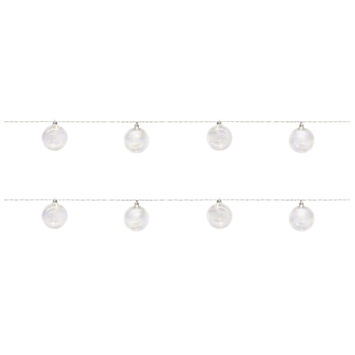 3.5" Ball Ornaments (Set of 2 ) w/LED Light String 4.5'L Glass