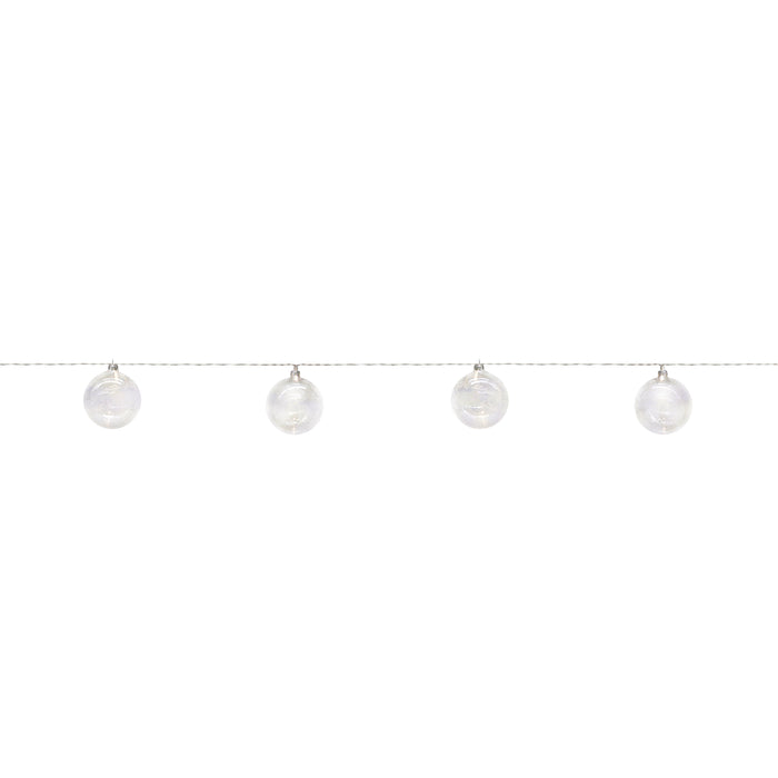 3.5" Ball Ornaments (Set of 2 ) w/LED Light String 4.5'L Glass