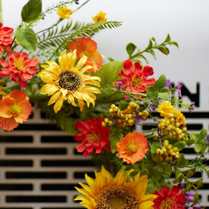 Sunflower Wreath 22"D Polyester/Plastic