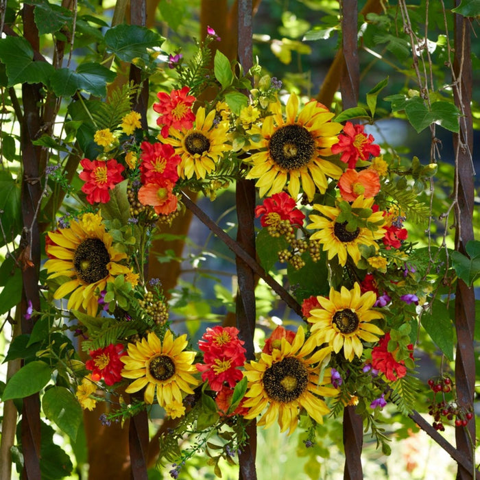 Sunflower Wreath 22"D Polyester/Plastic