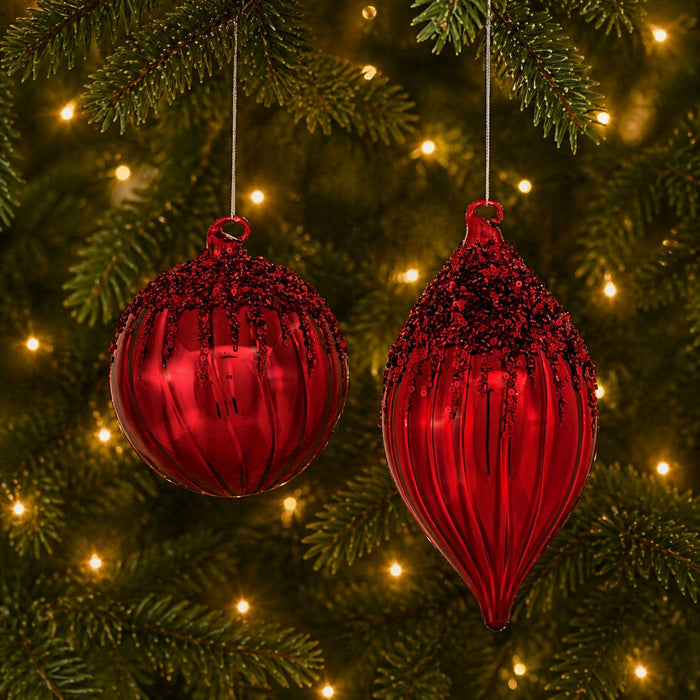 Sequined Glass Ornament (Set of 4)