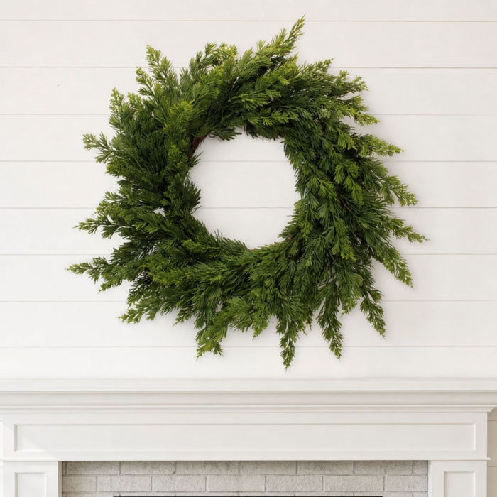 Variegated Pine Wreath 25"D