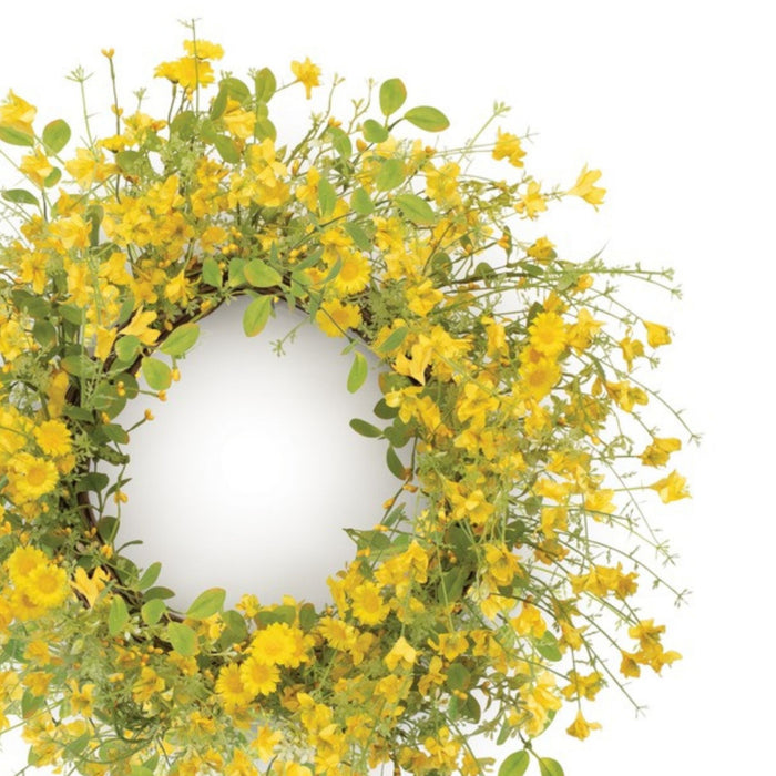 Mini Floral Wreath 20”D Polyester/Plastic/Twig