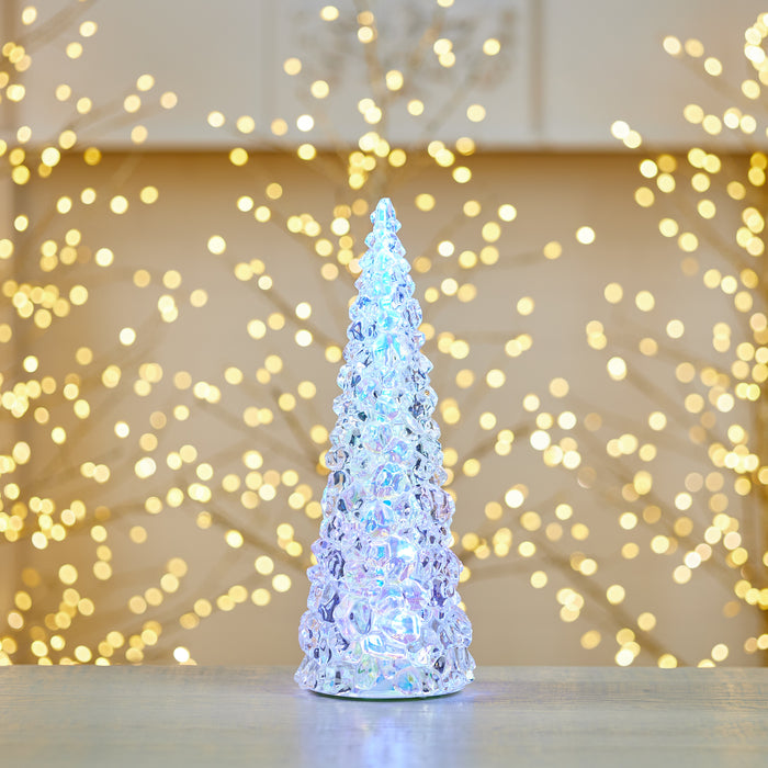 Iridescent LED Pine Tree 13.5"H