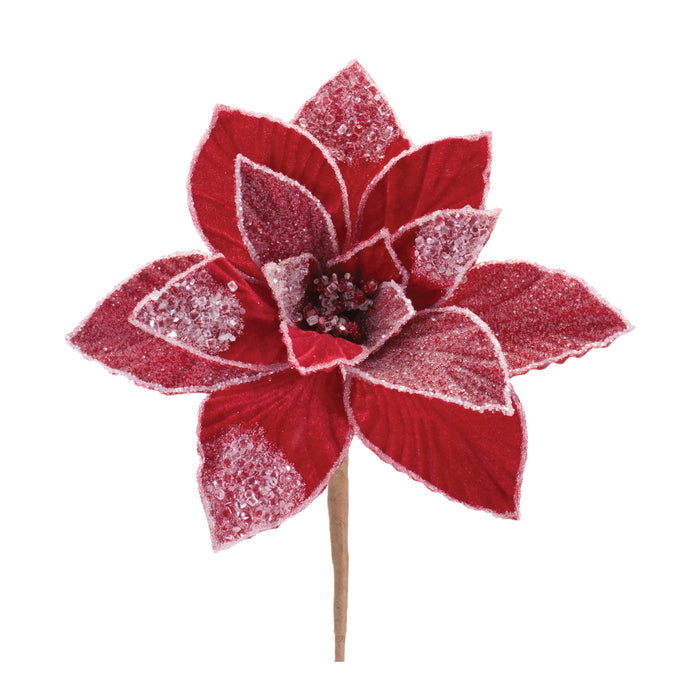 Poinsettia Stem (Set of 2) 23.5”H Polyester