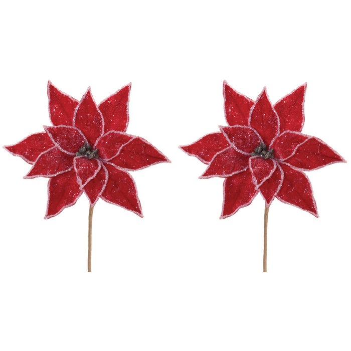 Poinsettia Stem (Set of 2) 22.75”H Polyester