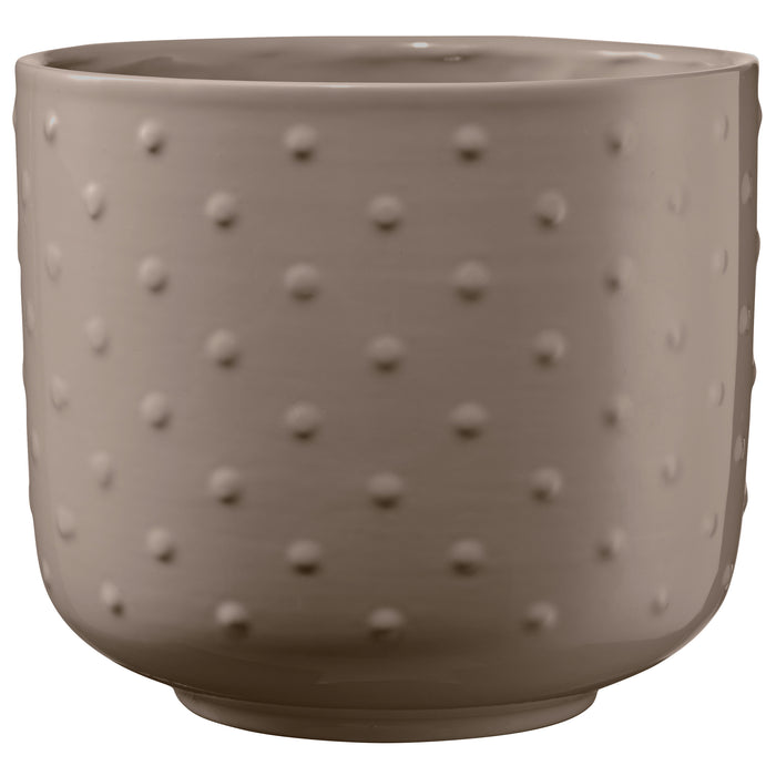 7.5" Greige Ceramic Baku Pearl Pot