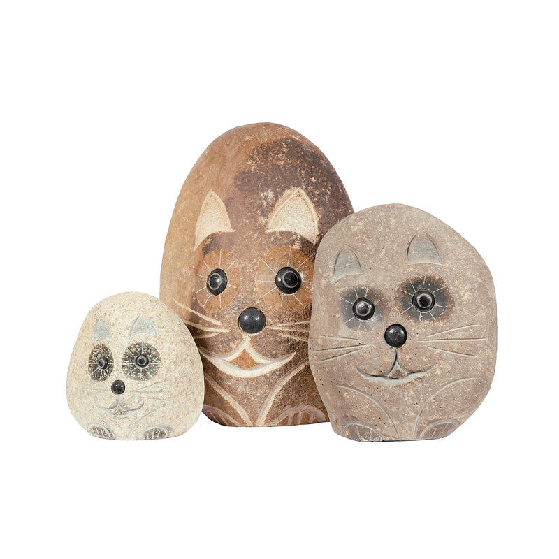 Family of Boulder Cats 3 Pcs 4"6"8"