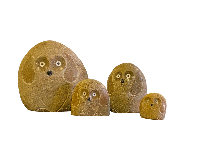 Family of Boulder Dogs 4 Pcs 4"6"8"12"