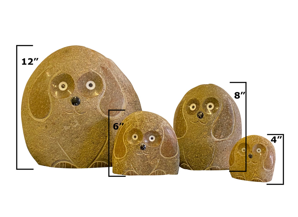 Family of Boulder Dogs 4 Pcs 4"6"8"12"