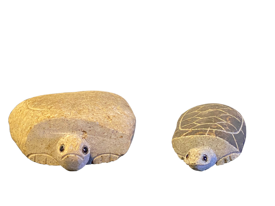 Family of Boulder Turtles 2 Pcs 10"14"