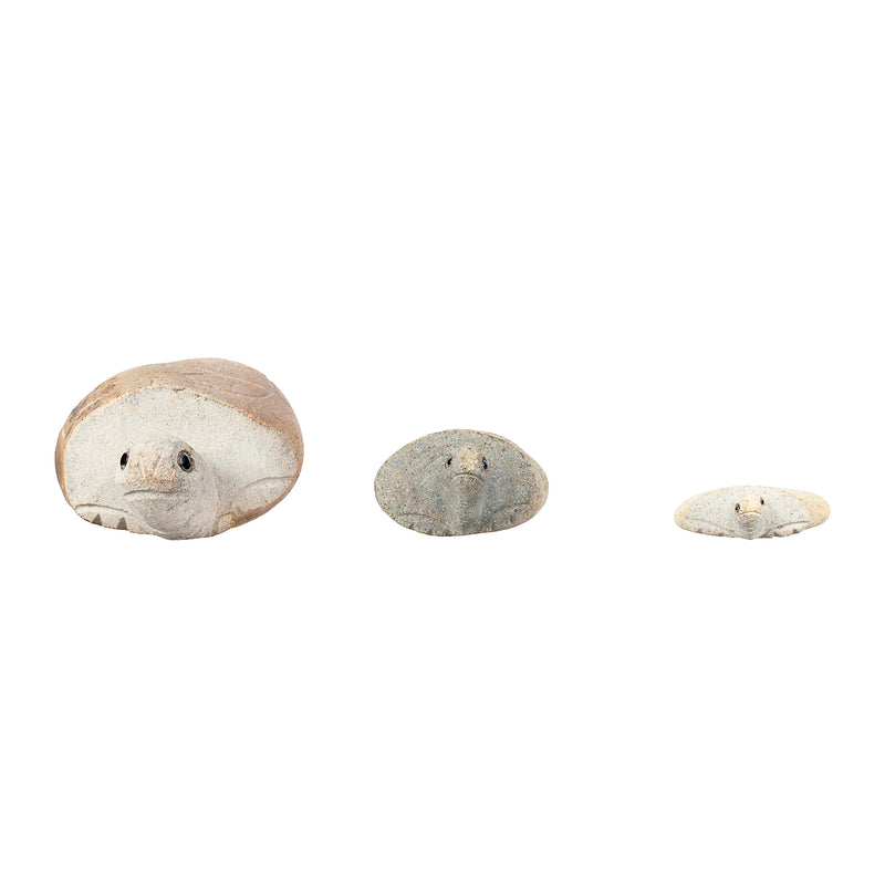 Family of Boulder Turtles 3 Pcs 4"6"10"