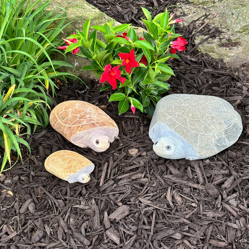 Family of Boulder Turtles 3 Pcs 6"10"14"