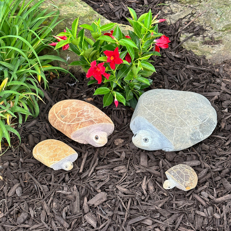 Family of Boulder Turtles 4 Pcs 4"6"10"14"